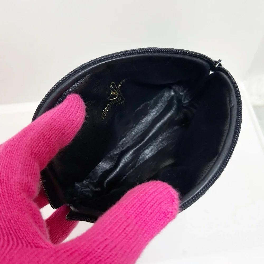 Authentic Valentino Garavani Rare Vintage Mini V Logo Cosmetic Bag / Pouch